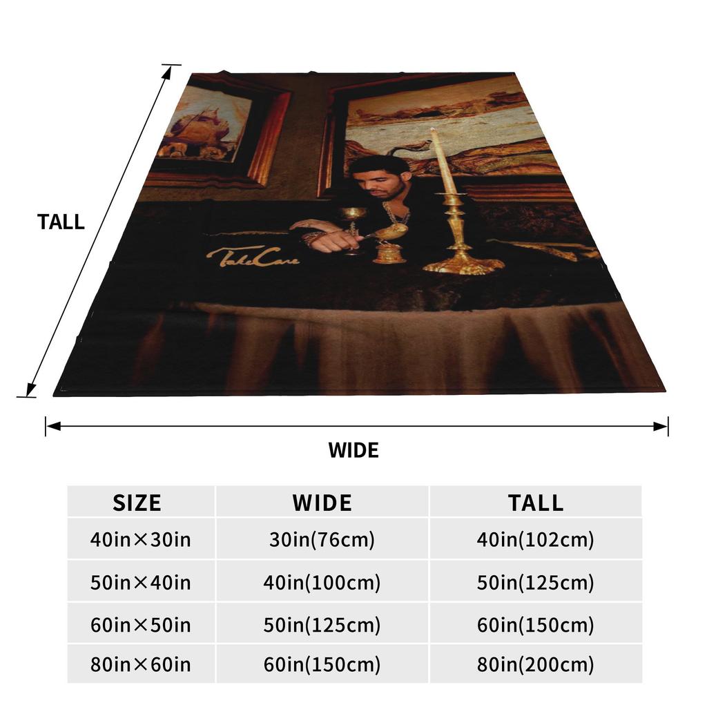 Flannel Throw Blanket Hip Hop Rapper Drake Take Care Album Warm Plush Blankets Soft Bedding for Bed Livingroom Home Travel Couch