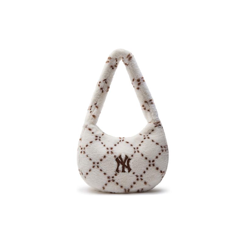 

MLB New York Yankees Polyester Shoulder Bag Women s Dark Cream Casual 3ABQM0836