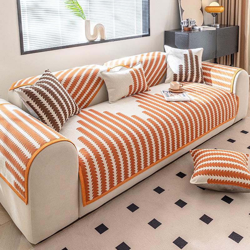 Kratzfestes Sofakissen aus Chenille, nordischer, hochwertiger, rutschfester, staubdichter Bezug, Rückenlehnentuch, universelles Sofakissen für alle Jahreszeiten