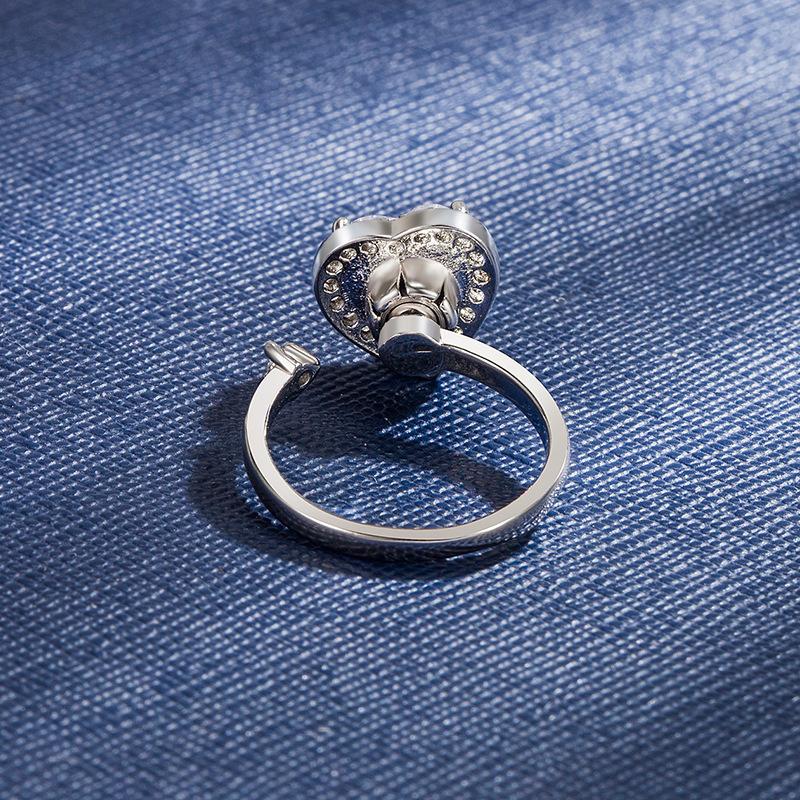 Hot-Selling Heart-Shaped Ring Rotating Real Gold Electroplating Craftsmanship Design Sense Ins Style Female Exquisite Jewelry