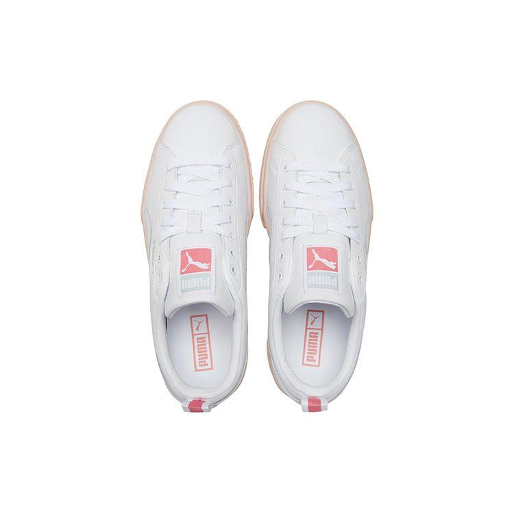 Puma Mayze Pop Retro Thick Sole Height Increasing Breathable Low Top Sneakers Women Sneakers White Lotus-Pink 381889-01