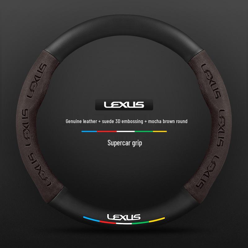 Lexus Steering Wheel Cover: Genuine Leather & Suede for UX, NX, RX, LX, CT