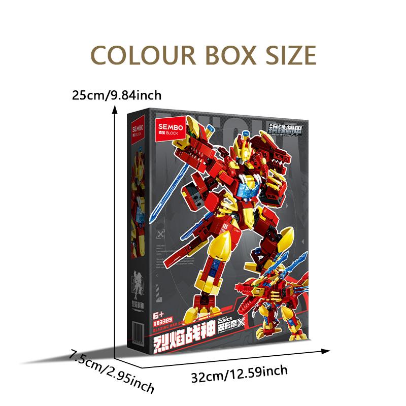 Non-Toxic Sembo Block Dinosaurs Transforming Robot Assembly Building Blocks Mech Model Bricks Ornament Kids Toys For Children Halloween Gifts