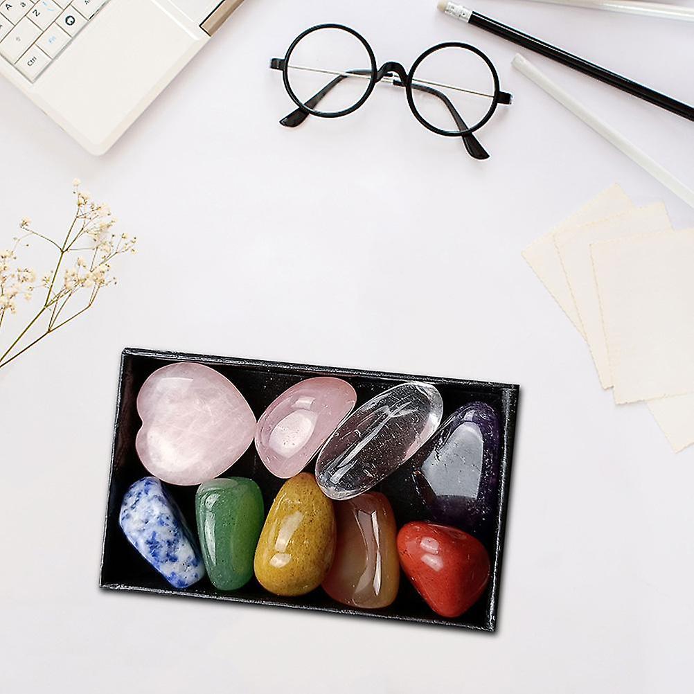 Crystals Kit 7 Chakra Love Heart Irregular Crystal Stone Yoga Stone Crystals for Energy Balancing Meditation