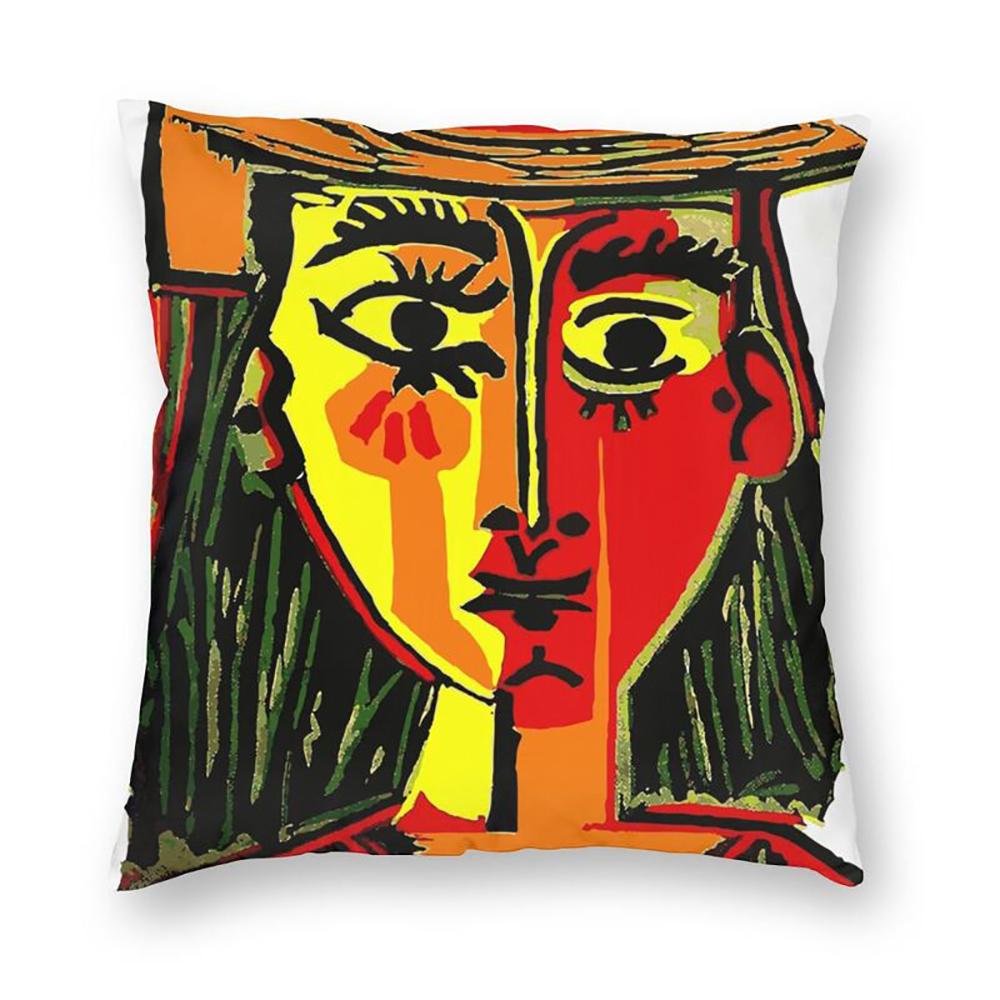 Pablo Picasso Luxury Cushion Cover Car Polyester Pillowcase Single Row Face Art Pillowcase Sofa