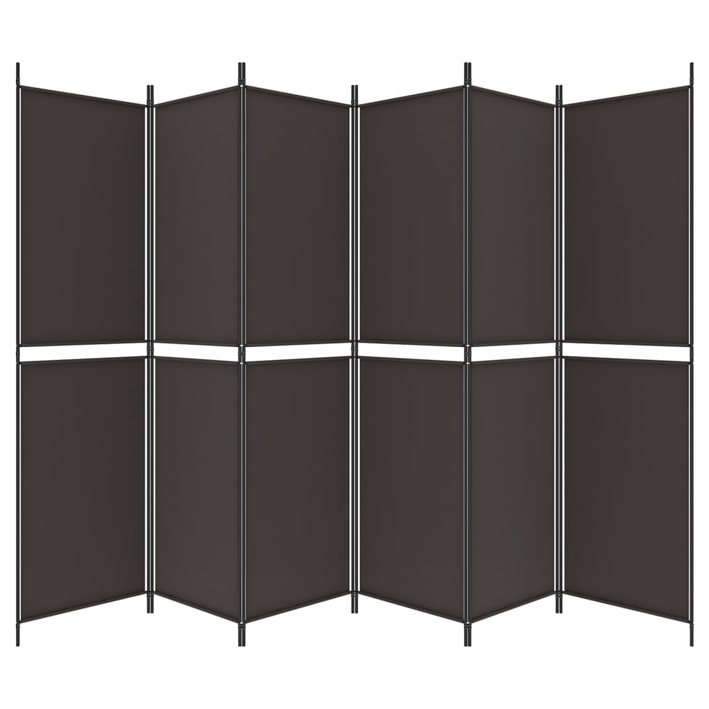 Vidaxl 6-Panel Room Divider, Brown, 300X200 Cm, Fabric