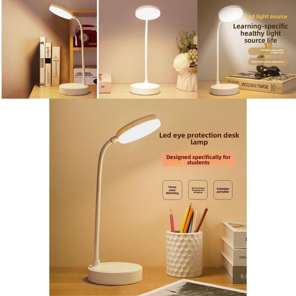 Led Study Desk Lamp With Usb Rechargeable Power For Students Reading And Eye Care