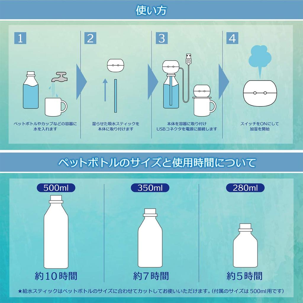 Topland ORB PET Bottle USB with Off Humidifier, Desktop, Type, Compact, Energy-Saving, Timer, Blueberry, SH-OR30BB