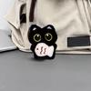 Black Kitten Doll Plush Toy Keychain With Bells Fish  Holiday Ornament Birthday Gift For Children Car Accessories