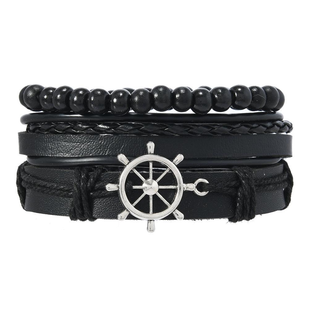 Unisex Handmade Woven Leather Bracelet - European and American Style Jewelry