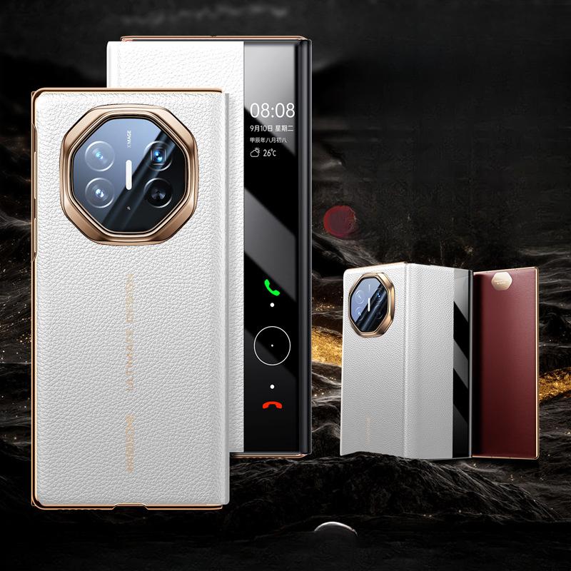 Suitable for Huawei Materialxt Mobile Phone Case Triple Folding Smart Window Magnetic Absorption Anti-fall Business Leather Case