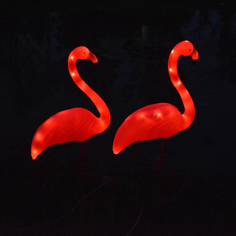 Large LED Solar Flamingo Lawn Light - Outdoor Decorative Animal Courtyard Accent