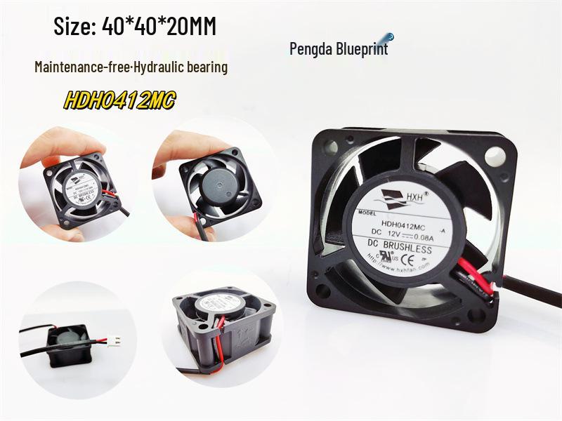 Brand New Silent HDH0412MC 4cm 12V DC Brushless Hydraulic Chassis Cooling Fan 2.54 Regular Terminal Plug with 30CM Wire Length