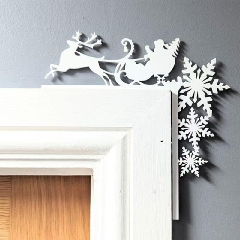 Festival Metalltür-Topper Mehrere Stile Metall-Weihnachts-Türwinkel-Dekorationen Auffällig für Weihnachtsfeiertagsdekorationen