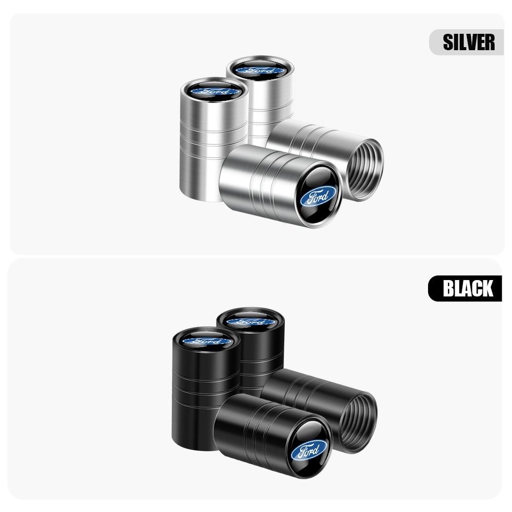 4Pcs Car Styling Metal Tire Valve Stem Caps For Ford Escape Edge Mondeo Taurus Fusion Kuga Explorer Mustang RS Focus Fiesta Mk7 gzcp67