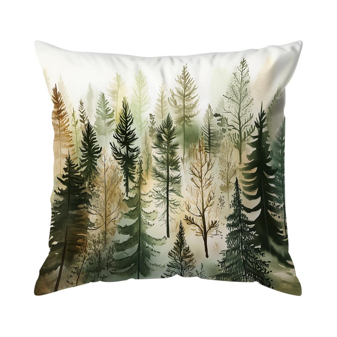 Bergen Rivieren Bossen Kussensloop Bedrukt Polyester 45x45cm Sierkussenhoes Decoratief Bankkussen Kussensloop Huisdecoratie 45x45cm