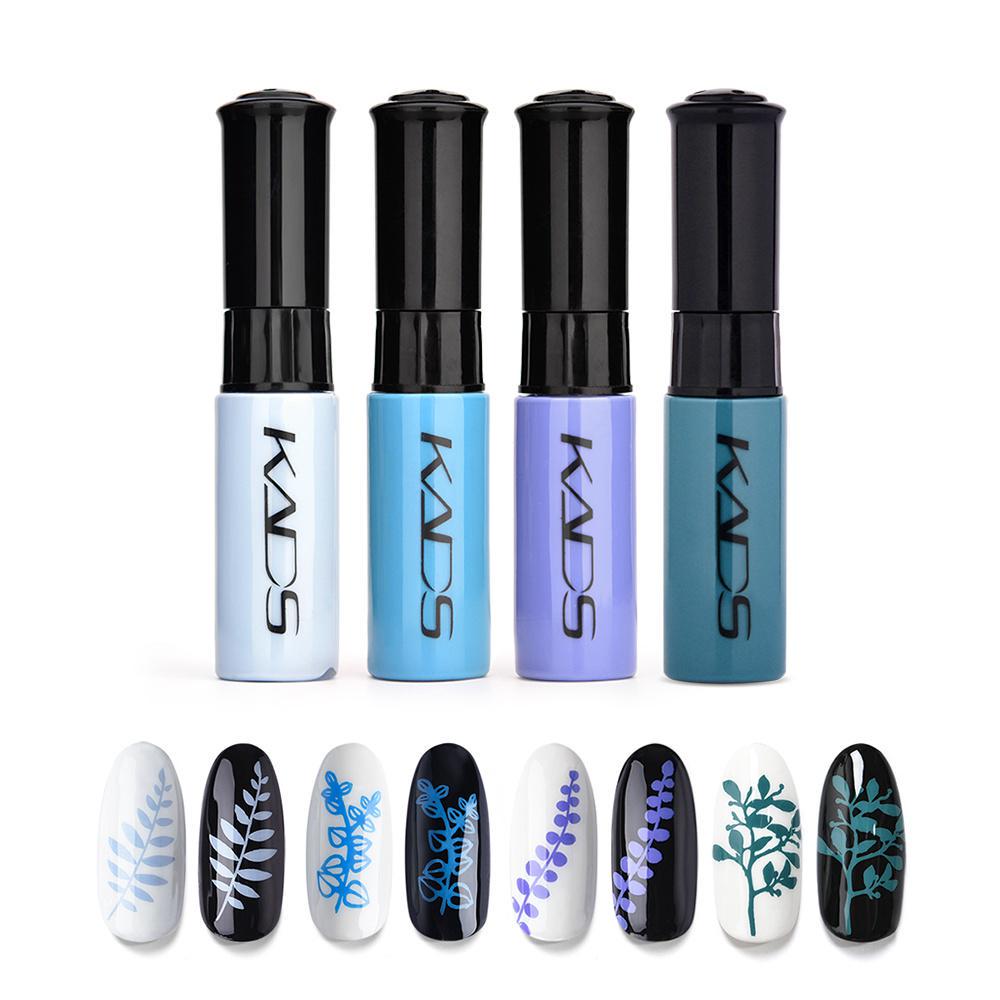 

KADS 4 шт./компл. набор лаков для ногтей красочный лак для стемпинга ногтей печать лак для ногтей