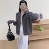 Loose lazy wind age-reducing sweater jacket women's autumn and winter new twist stand-up collar zipper fashion knitted cardigan