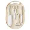 Stainless Steel Kitchen Knife Set with Cutting Board and Storage, Ideal for Baby Food and Dormitory Use