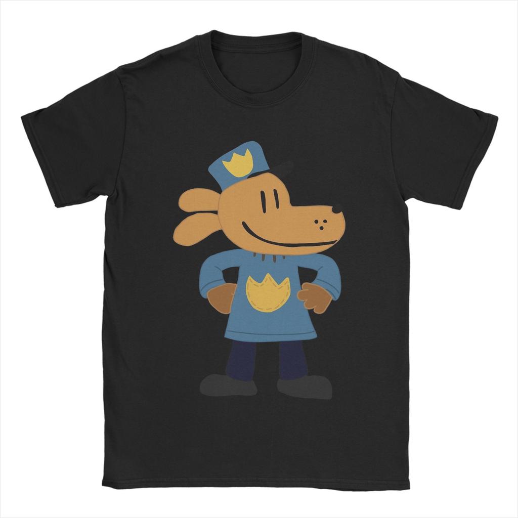 Dog Man Cartoon T Shirts Mens  100 Cotton Crazy TShirt O Neck  Tees Short Sleeve Clothes New Arrival