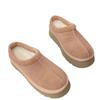 Soft Leather Version~ Cotton Slippers Women's Autumn and Winter Velvet Thickened Warm Snow Cotton Shoes Thick Sole One Pedal Lazy Shoes Outside