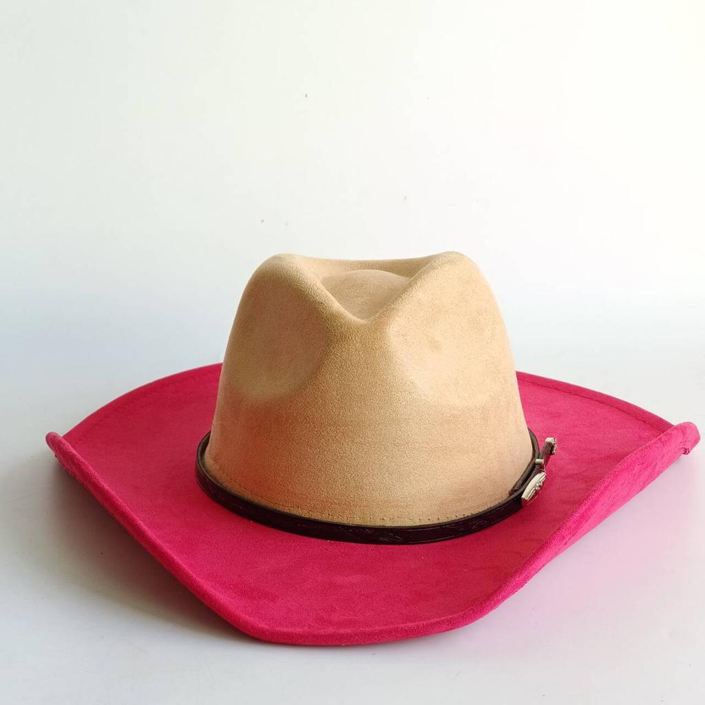 Western Cowboy Style Suede Patchwork Wide-brimmed Hat Parties Riding and Mexican-style Panama Hats Chapéu