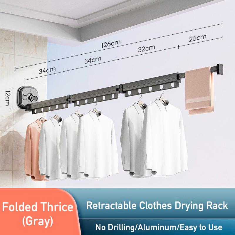 Suction Cup Strong Powerful Self Adhesive Drying Rack Hanger RV Clothsline Wall Mount Foldable Cloth Dryer Hanging Collapsible