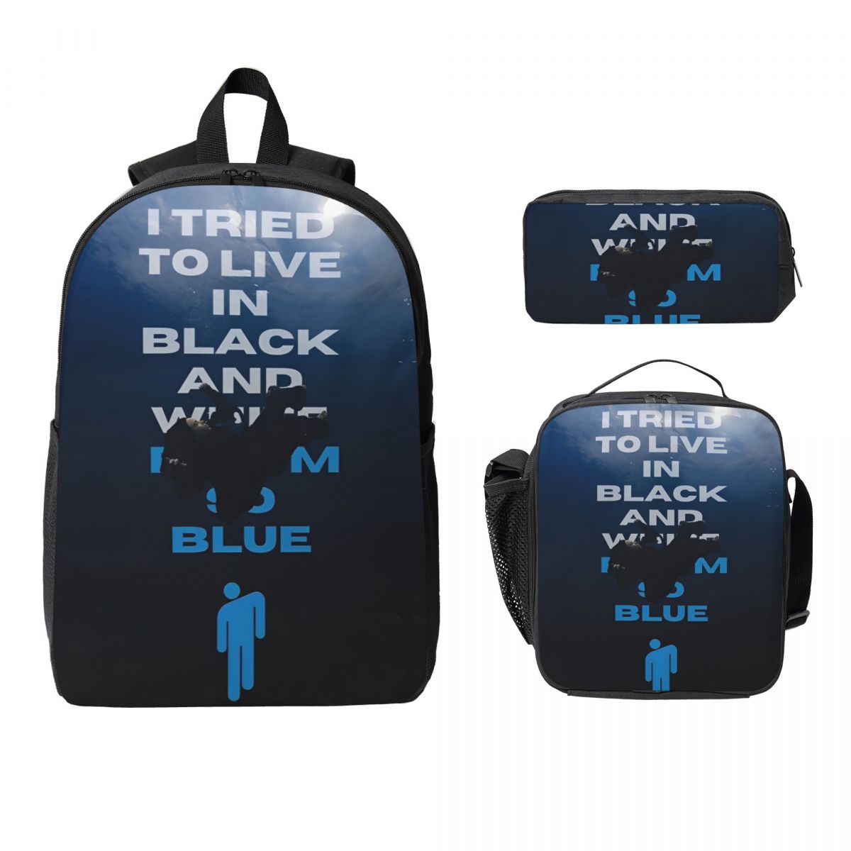 

B-Billies E-Eilishing Детский рюкзак Ланч-бокс Пеналы для мальчиков девочек Рюкзаки Школьная сумка Рюкзак Набор