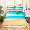 Ocean Landscape Bedding Set Blue Sea Duvet Cover with Zipper Closure Comforter Cover Queen King Full Polyester Quilt Cover