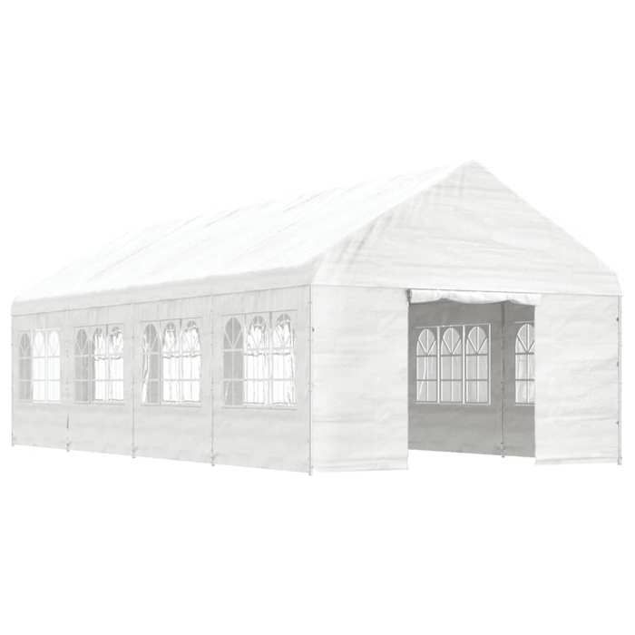 VidaXL Belvédère avec toit blanc 8,92x4,08x3,22 m polyéthylène, tente de fête, chapiteau, abri à auvent, pavillon, tente 3155488