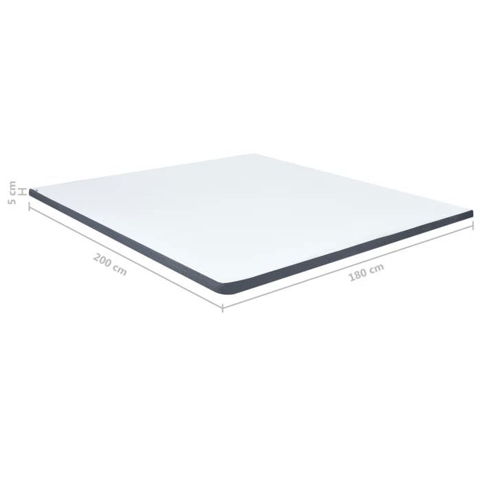 VidaXL Surmatelas de Sommier Tapissier Protège-matelas Lit Protecteur Housse Lavable Confortable Doux Blanc et Gris Foncé 288216