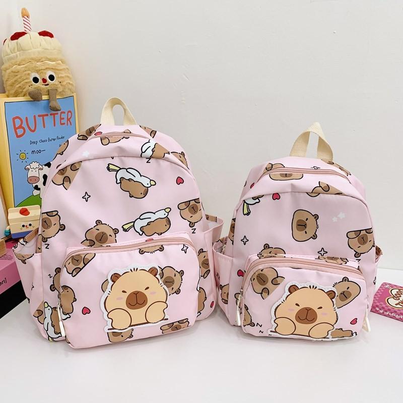 Capybara Cartoon Printed Backpack Children Schoolbag Leisure Fashion Bag Travel