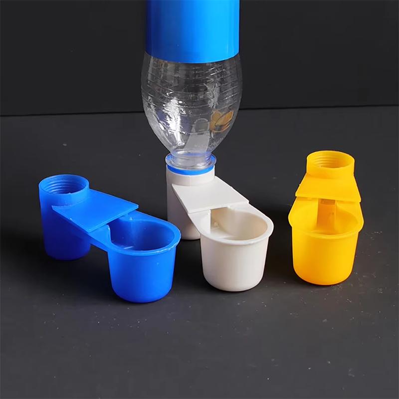 §3Pcs Bird Quail Drinker Cups Water Bottle Cup Cat Chicken Pigeon Parrot Hamster Double Nozzle Water Guide For Bird