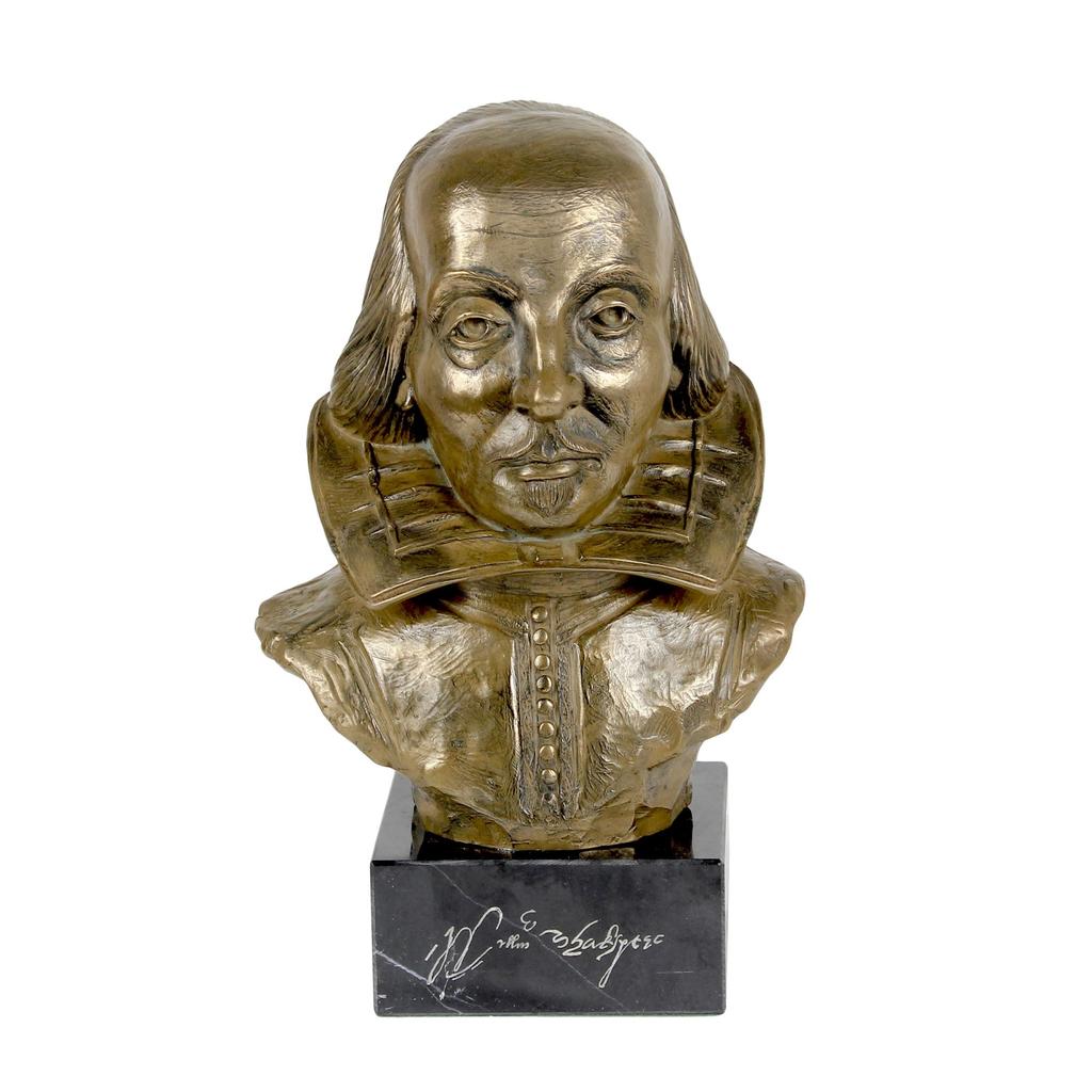 William Shakespeare - marble bust, statuette of a famous person, decoration for office, school, and hotel by the Art-Dog brand