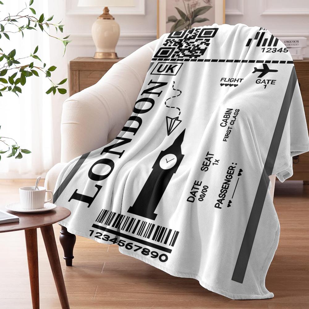 Airfare Creative Throw Soft Flannel AC Blanket Lightweight Summer Nap Throw Cozy Blanket for Sofa Bed Travel Home