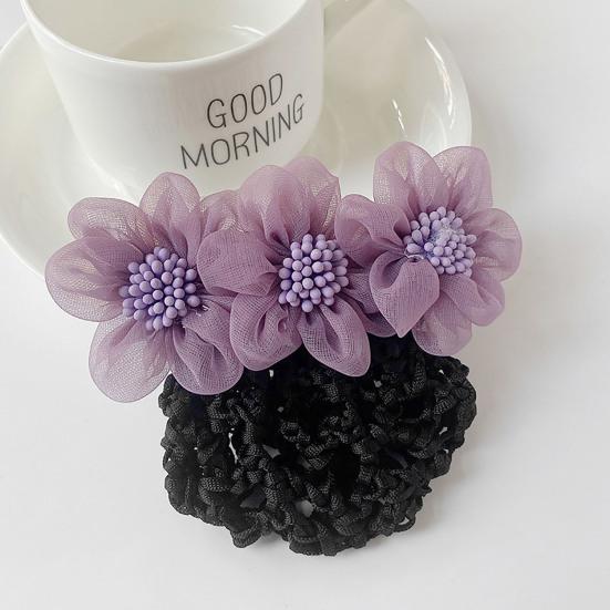 Hair Bun Net Elegant Lace Flower Hairpin Bun Cover Professional Hairstyle Hollow Out Lady Ballet Career Crochet Hairband Hair Accessories