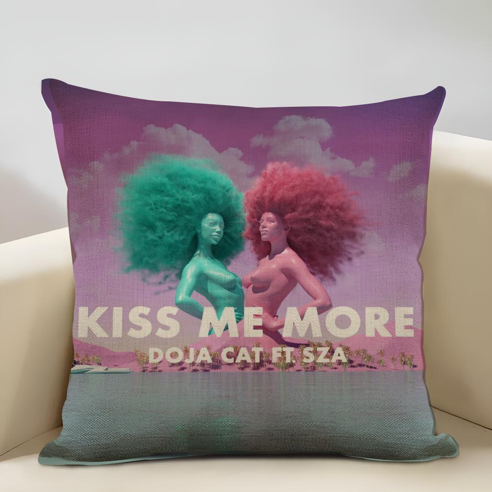 Doja Cat Album Cushion Cover Household Decoration Linen Sofa Cushion Cover: Skin-Friendly & Breathable with Invisible Zipper