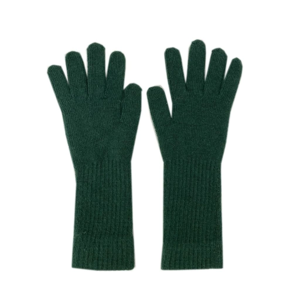 Striped Thermal Knitted Gloves Rabbit Fur Split Finger Long Gloves Women's Fashion Knitted Gloves