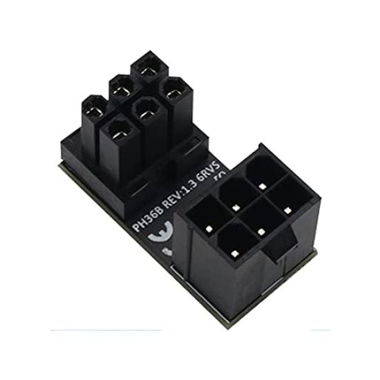 WLGQ ATX 6-pin Standard Reverse Type GPU Power Adapter, ATX Female-Male with 180-degree Angle for Desktop Graphics Cards