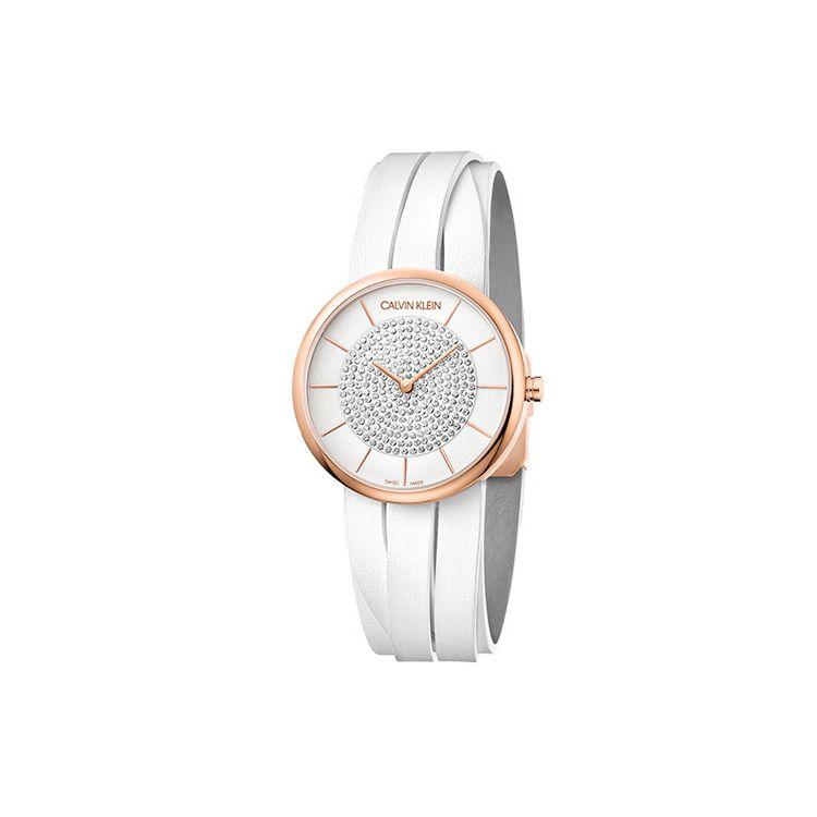 Calvin Klein Roman Shoe Series Watch Quartz Movement Leather Strap 32Mm Silver Dial Women watches K2R2MTLW Silver Dial