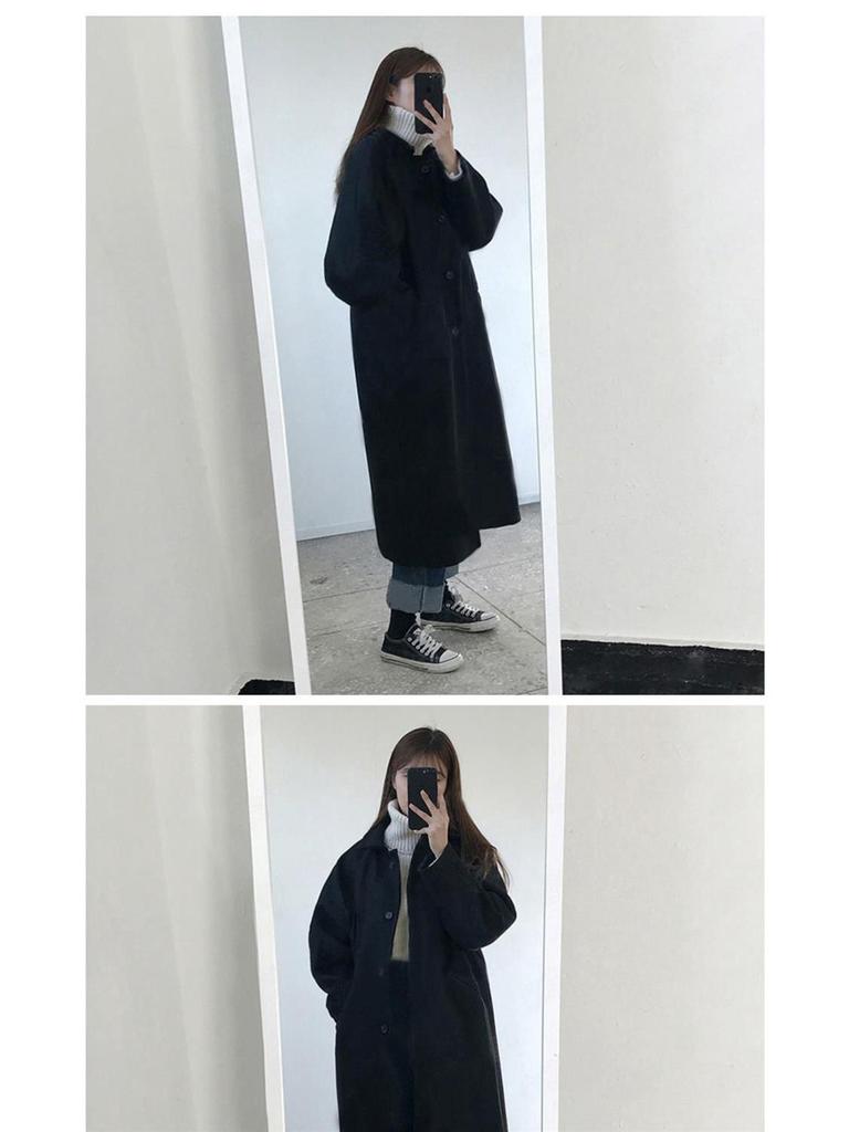 Versatile Women's Mid-Length Wool Coat - Korean Hepburn Style, 2020 Autumn/Winter, Petite & Plus Sizes