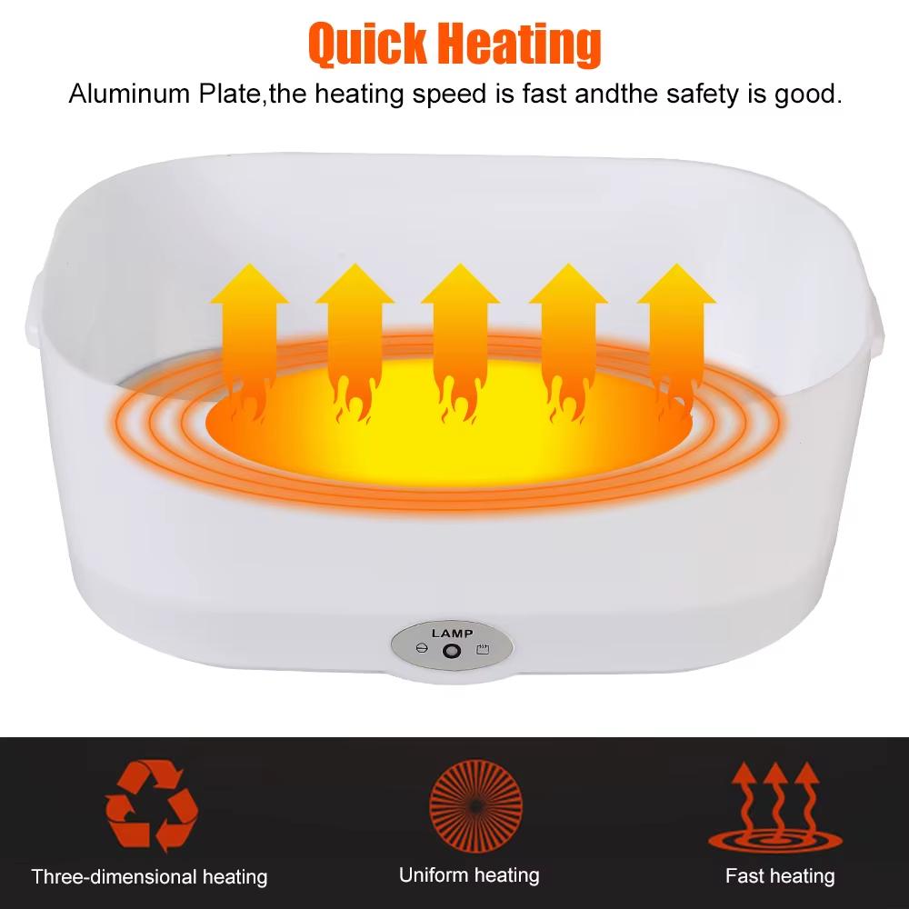 Electric Heated Lunch Box Fast Heating 12V 220V EU Plug Dinnerware Food Warmer Container Travel Car Work Portable Heat Bento Box