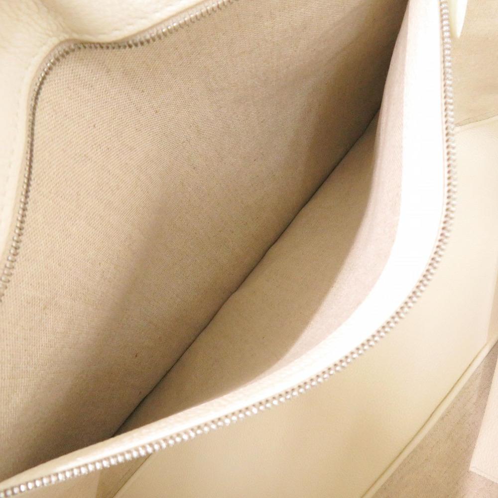 Used AUTHENTIC BERLUTI Toujours Marbouf XL Tote Bag White Leather