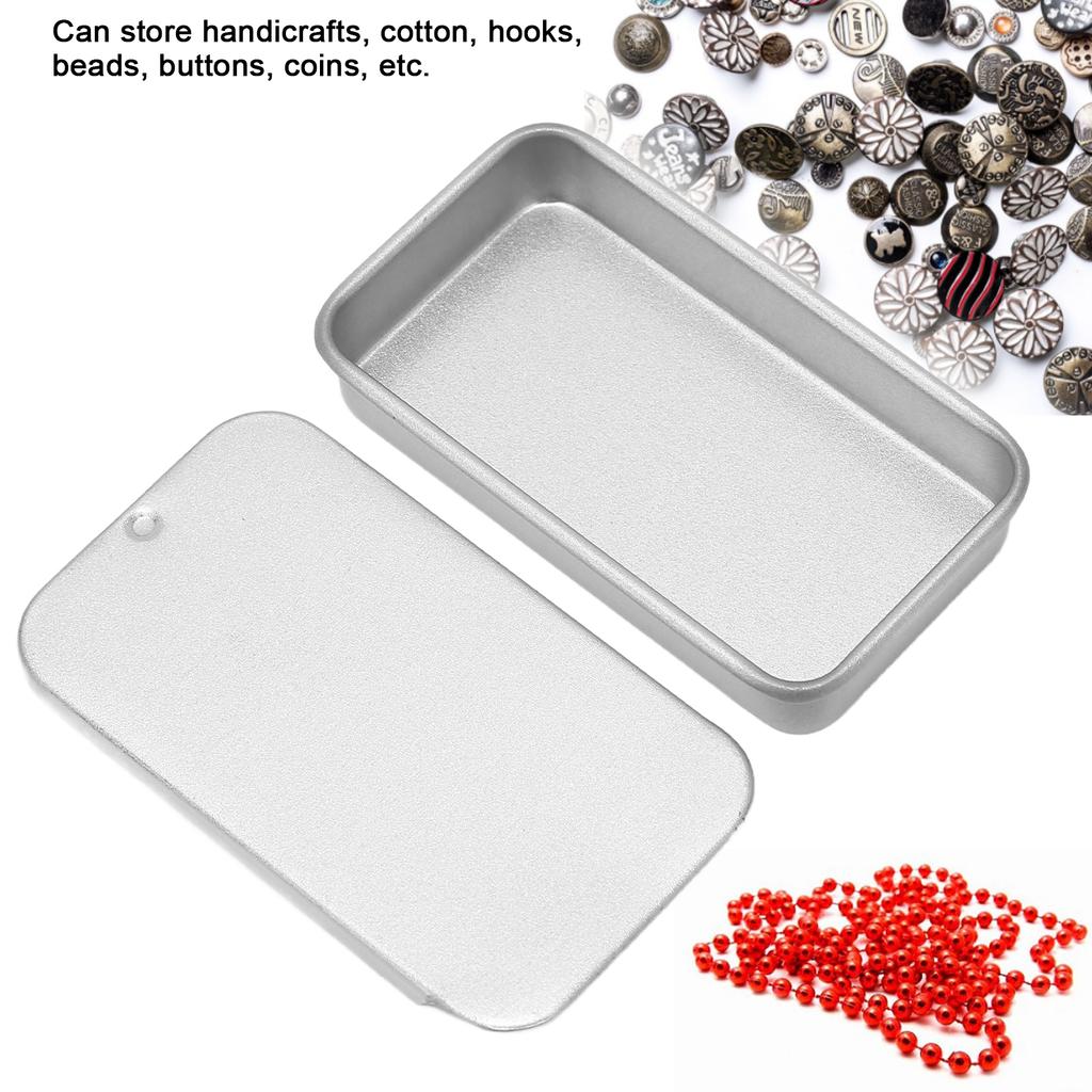 10pcs Empty Slide Top Tin Container Portable Silver Tin Empty Box for Lip Balm Solid Perfume