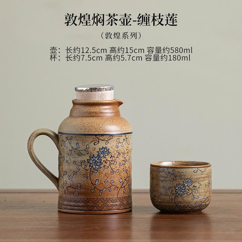 

580ML Large Capacity Ceramic Stewed Teapot Tea Brewing Insulated Single Pot Pottery Kettle For Office Outdoor Use Kung Fu Teaset