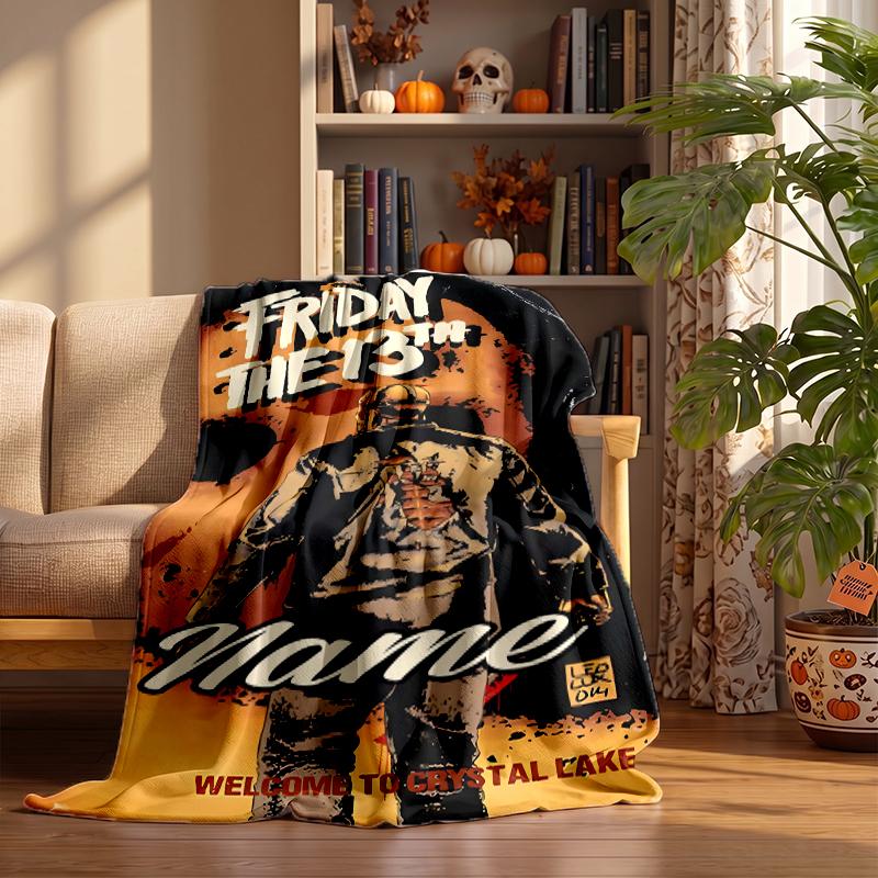 Friday the 13th Custom Flannel Blankets Soft Warm Cozy Throws for Home Decor Holiday Gifts