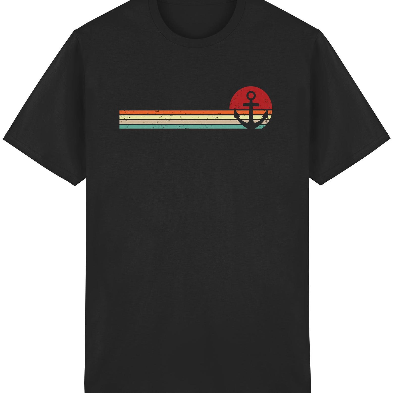 Anchor, Retro, Boat T-Shirt, Baltic Sea, North Sea, Vintage, Sea, Sailing, Ocean, Captain Gift Idea - Men s T-Shirt XL