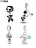 Copper Plated Original Charms Halloween Skull Music Beads Fit Bracelet Women'S Jewelry Gift