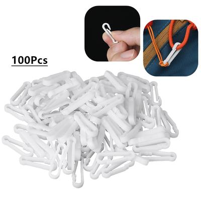 100Pcs Lightweight Plastic Carabiner Hooks Mini Clips for Paracord Lanyard Backpack Straps Parts