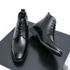 British Style Men's High Cut Workwear Shoes Pointed High-end Glossy Business Dress Shoes Men's Ankle Boots Thick Soled Lace Up